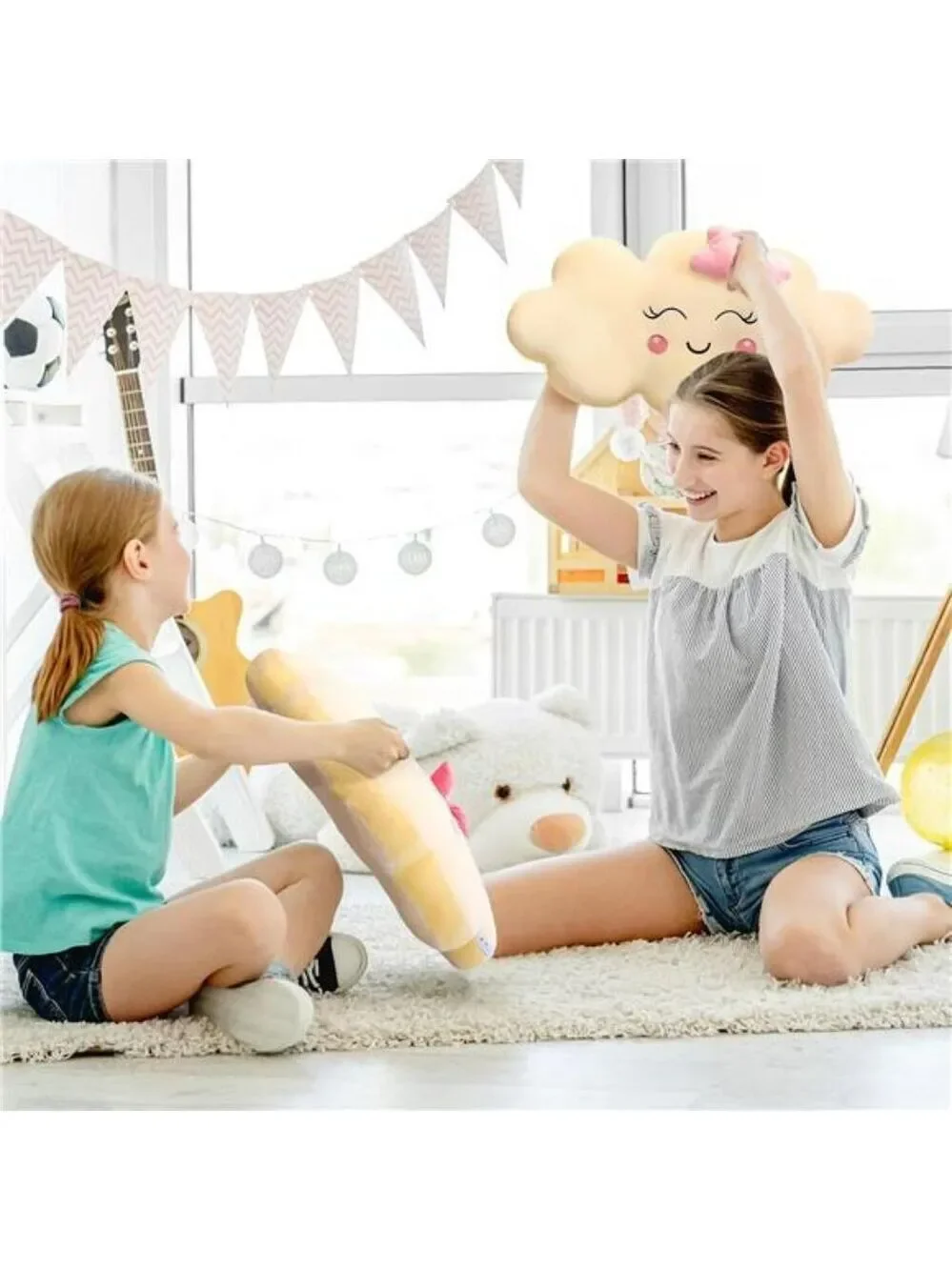 Pink Cloud Shaped Plush Throw Pillow Soft Cushion Decorative Bed Sofa Room Decor